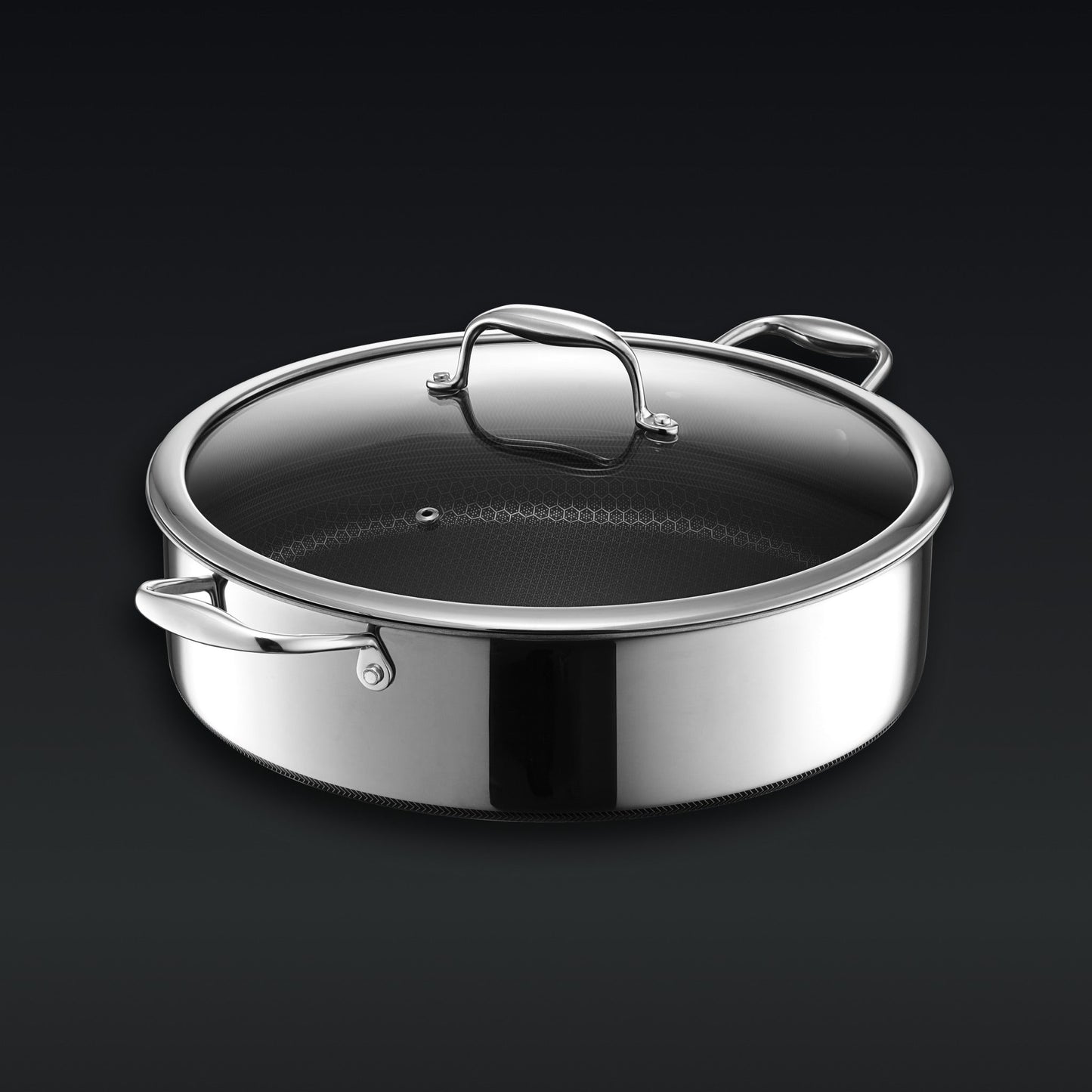 Hybrid Deep Sauté Pan/Chicken Fryer with Lid, 7-Qt