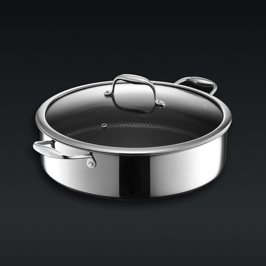 Hybrid Deep Sauté Pan/Chicken Fryer with Lid, 7-Qt