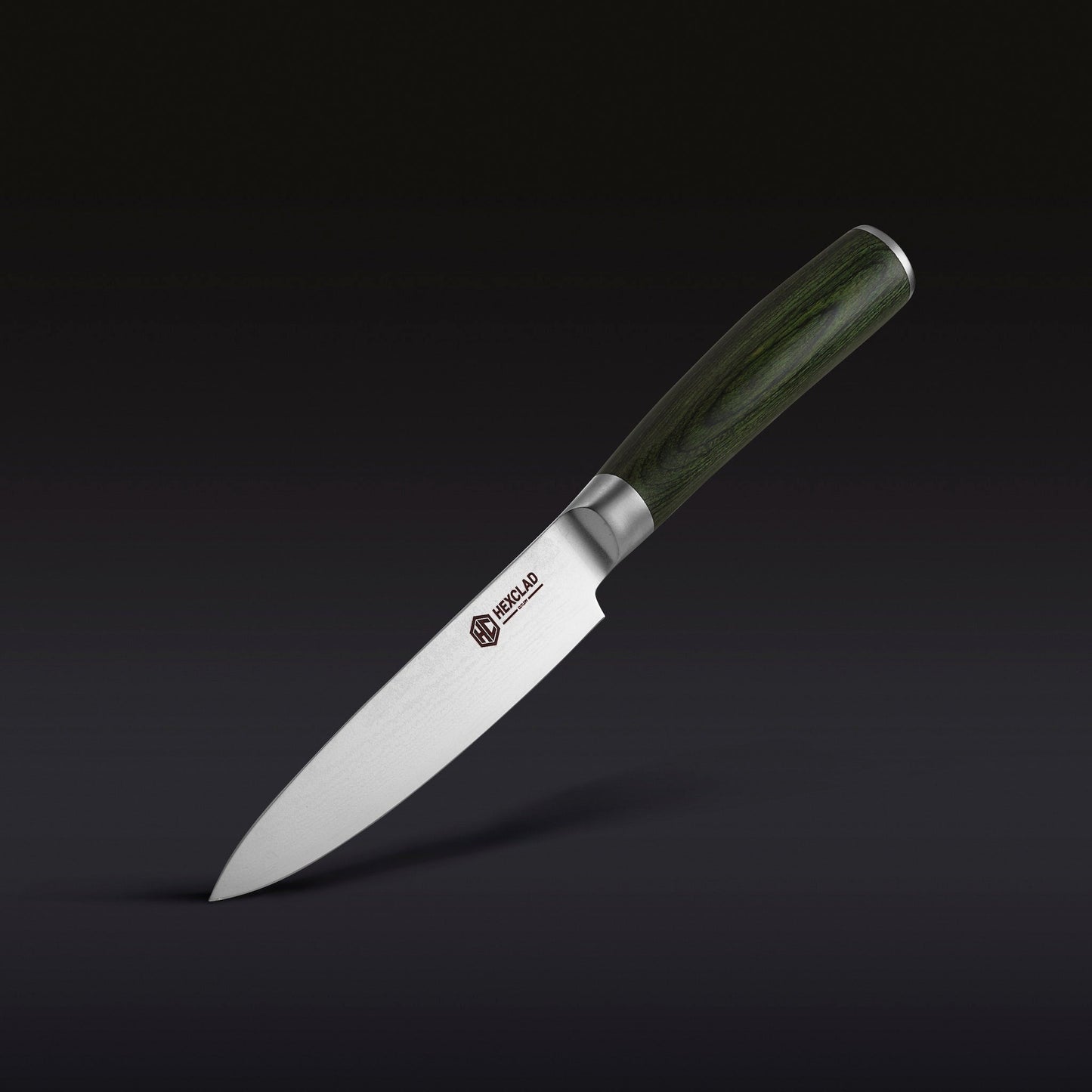 Damascus Steel Utility Knife, 5" (Green)