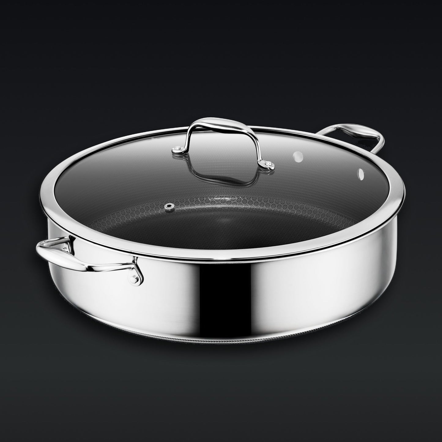 Hybrid Deep Sauté Pan with Lid, 10-QT
