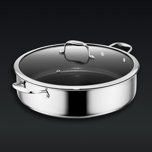 Hybrid Deep Sauté Pan with Lid, 10-QT