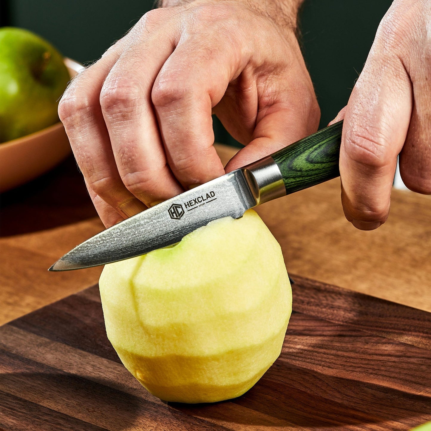 Damascus Steel Paring Knife, 3.5" (Green)