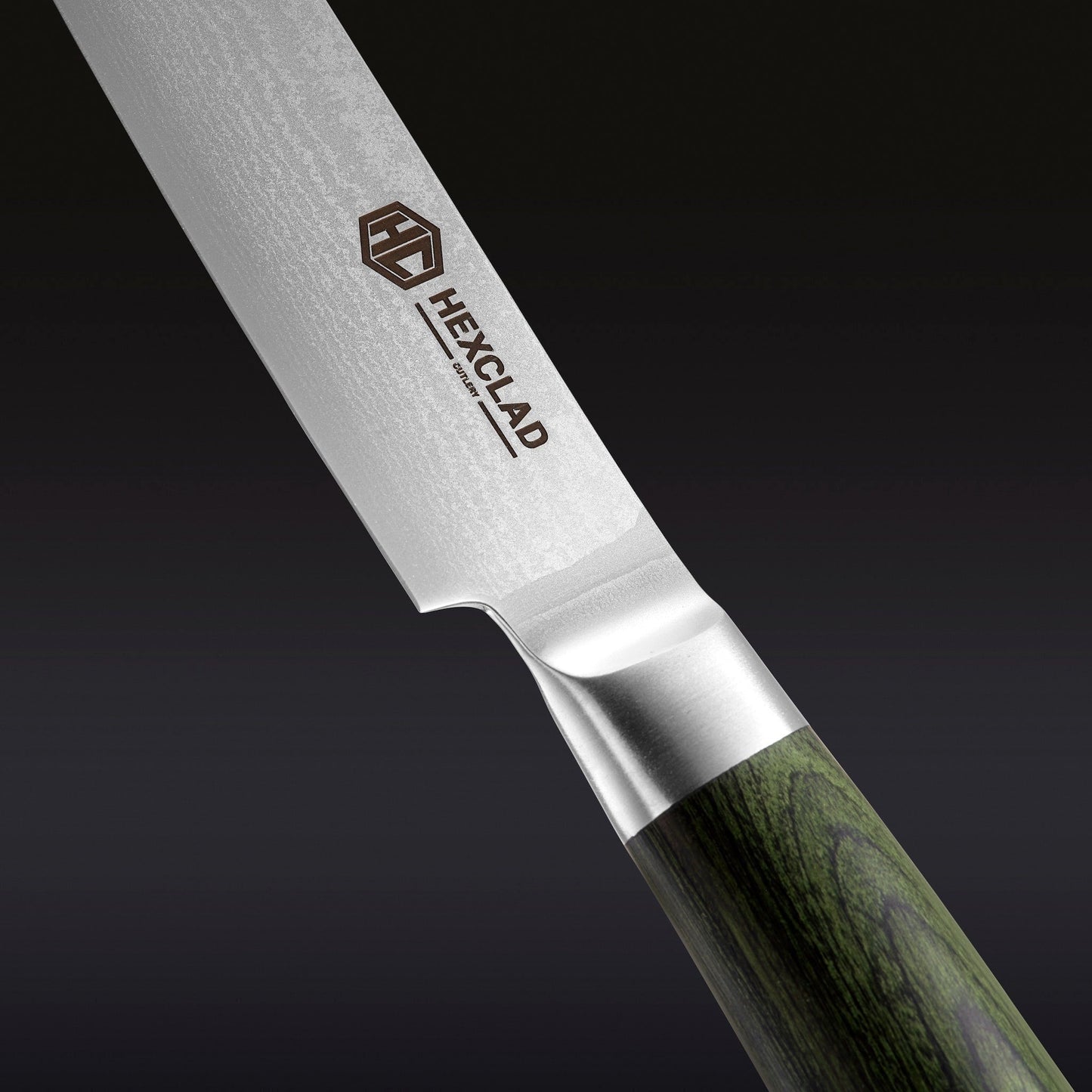 Damascus Steel Utility Knife, 5" (Green)