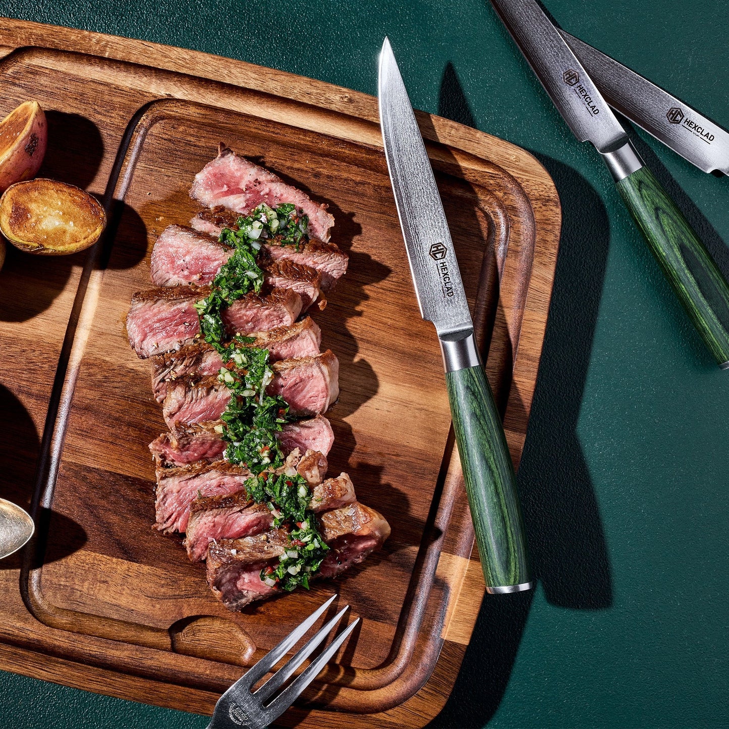 Steak Knife & Bistecca Plate Set, 16-pc (Green)