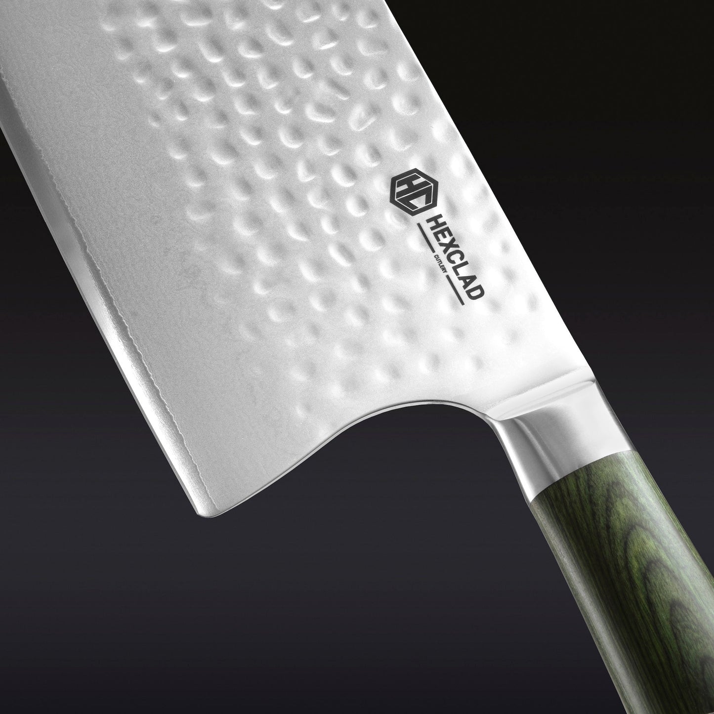 Damascus Steel Cleaver, 7" (Green)