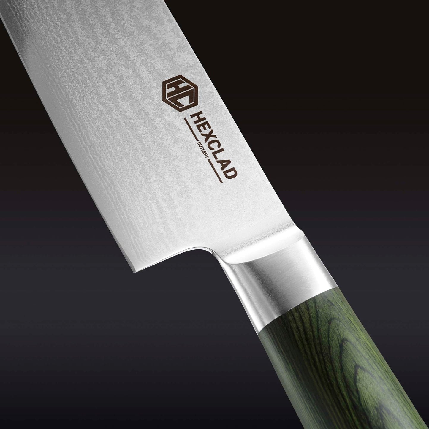 Damascus Steel Chef's Knife, 8" (Green)