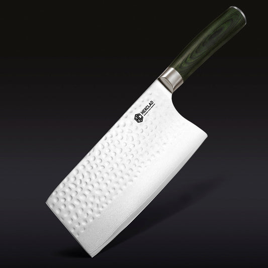 Damascus Steel Cleaver, 7" (Green)