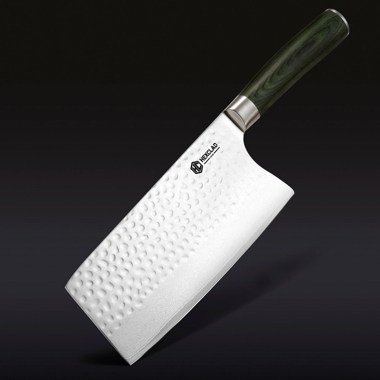 Damascus Steel Cleaver, 7" (Green)