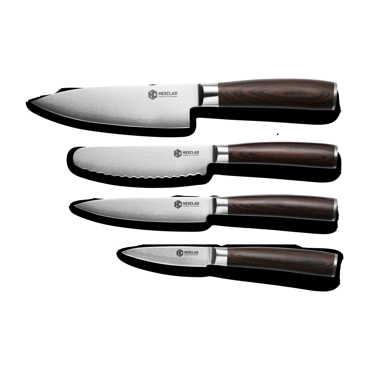 Damascus Steel Studio Knife Set, 5-pc (Espresso)