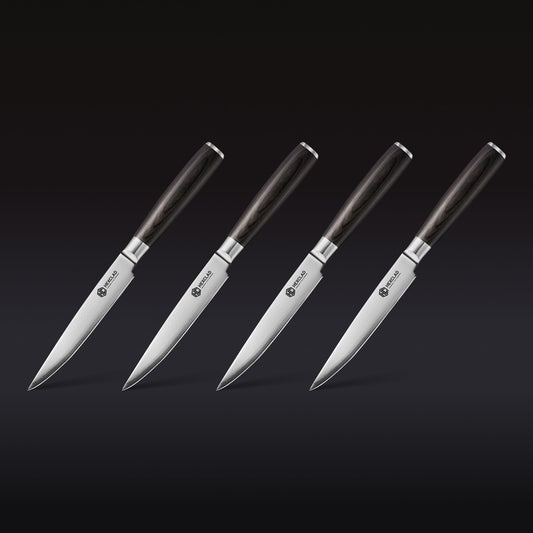 Damascus Steel Steak Knife Set, 4-pc (Espresso)