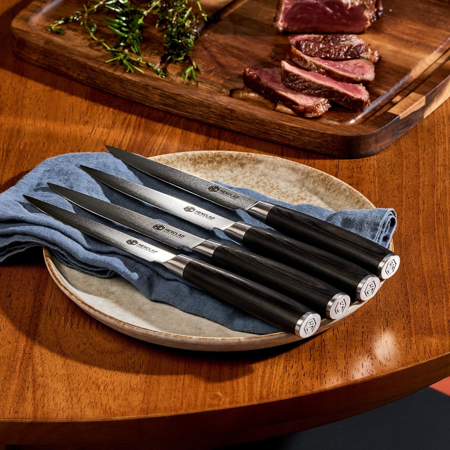 Damascus Steel Steak Knife Set, 4-pc (Espresso)