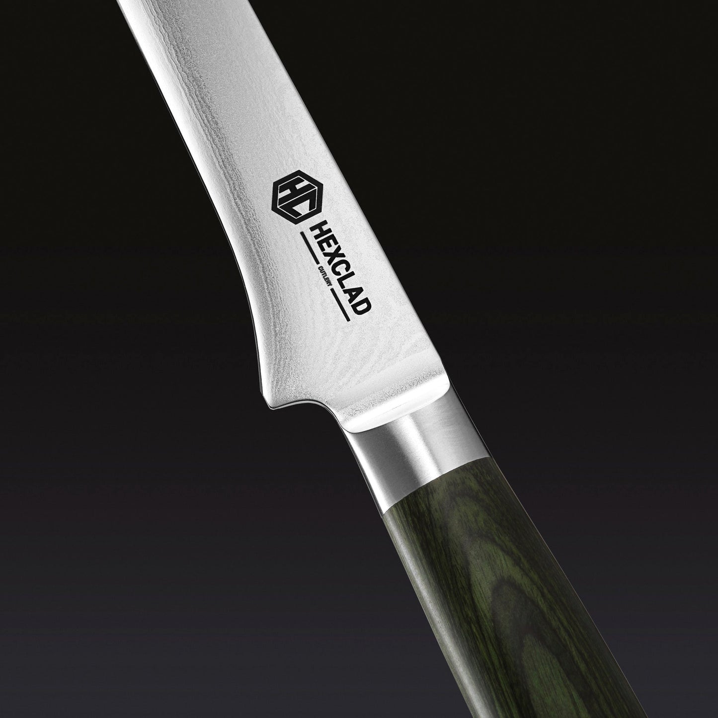 Damascus Steel Boning & Fillet Knife, 6" (Green)