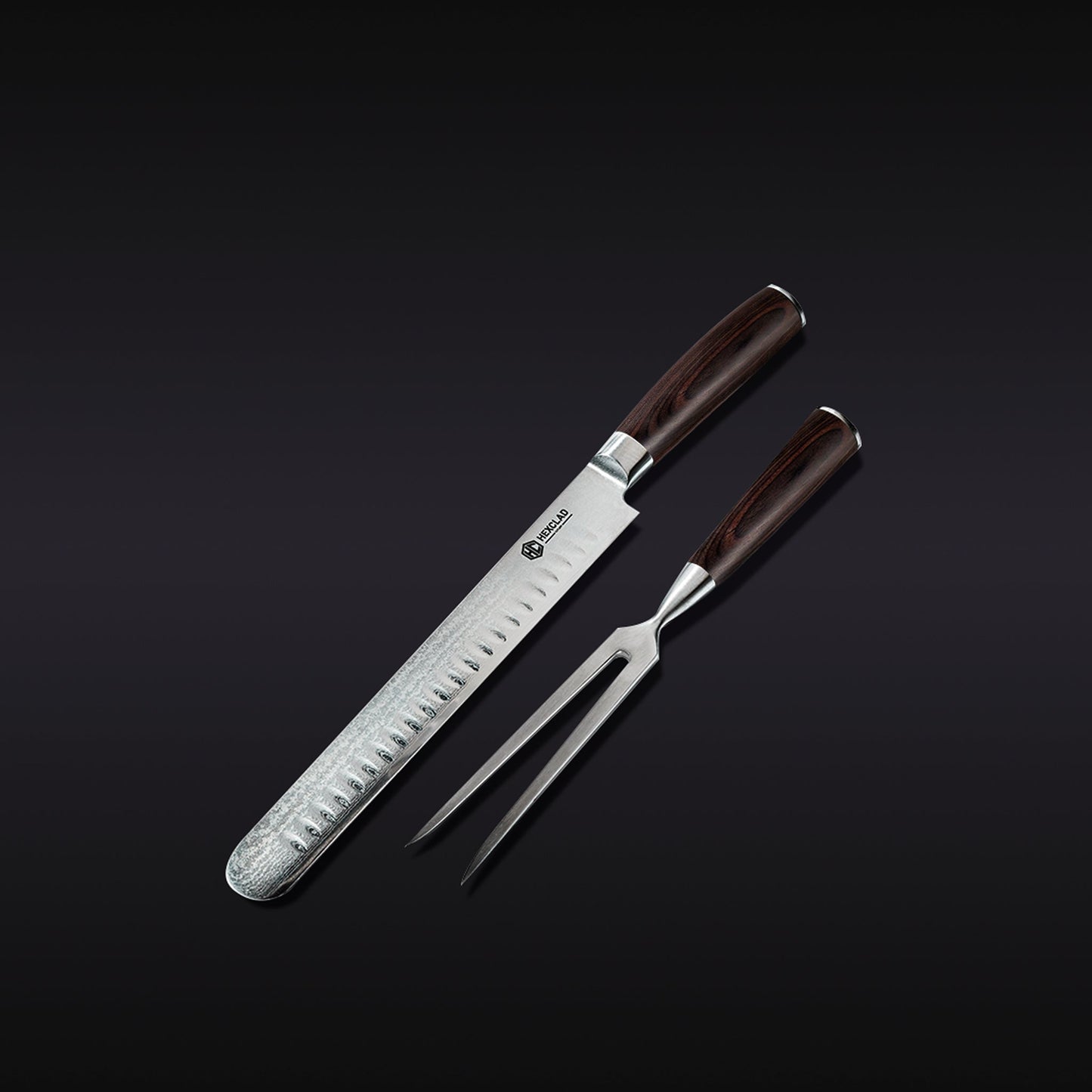 Damascus Steel Carving Set, 2-pc (Espresso)
